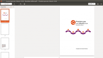 Un document PDF ouvert avec Evince 
