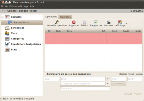 Grisbi version 0.6.0 sous Lucid