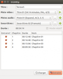 L'interface d'OGMRip