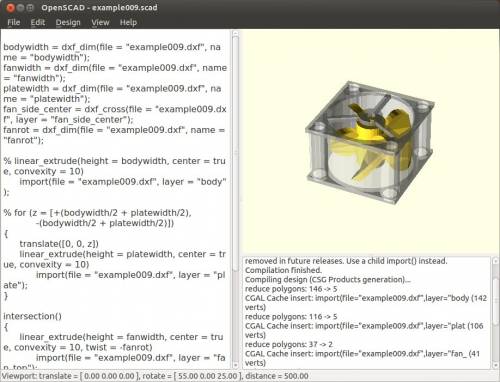 La fenêtre de OpenSCAD