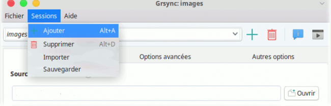 Grsync 1.2.6 : ajouter une sauvegarde 1