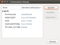 Interface de modification des connexions réseau