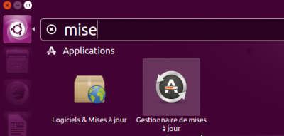 Chargez le gestionnaire de mises à jour depuis la tableau de bord