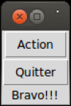 Fenêtre Tkinter après appui sur le bouton //Action//