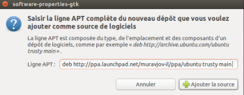 Ajout de la ligne APT d'un dépôt