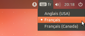 Lorsque plus d'un agencement est installé dans votre système Ubuntu, sélectionnez le bon.