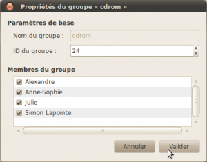 Propriétés d'un groupe