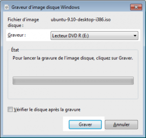 Sélectionnez "Graver l'image disque