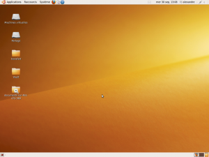  Capture d'écran de l'interface par défaut d'Ubuntu 9.10
