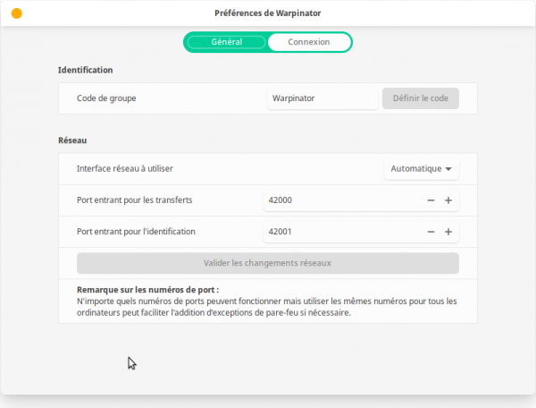 2e écran de configuration par défaut